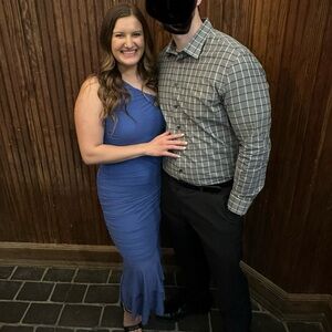 Elegant Blue One-Shoulder Dress